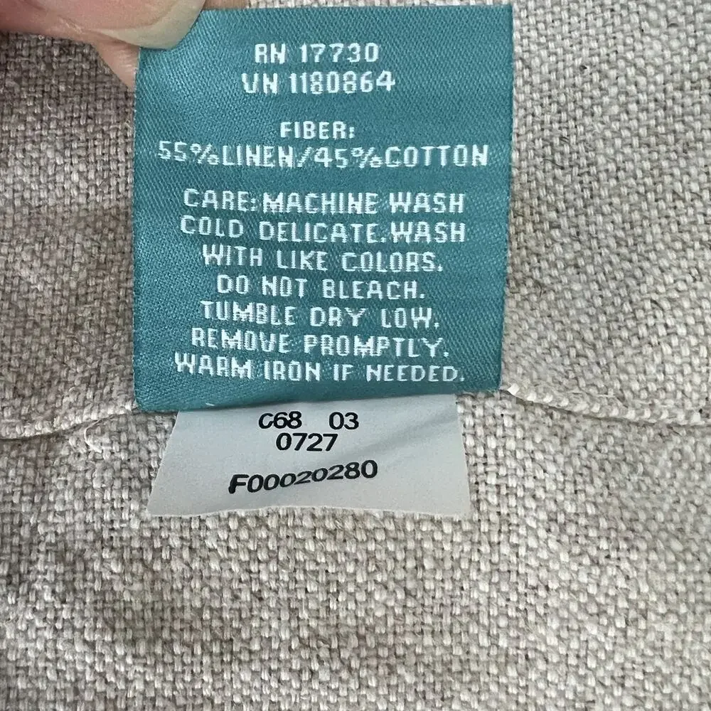 Home Curtains Set of 2 Beige Linen Blend 52.5